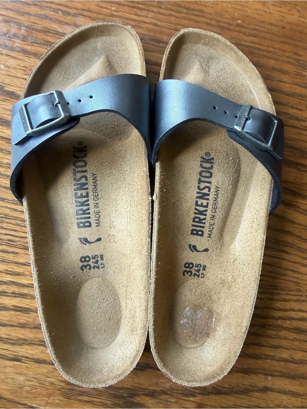 Birkenstock Black Single Strap Madrid Slide Sandals